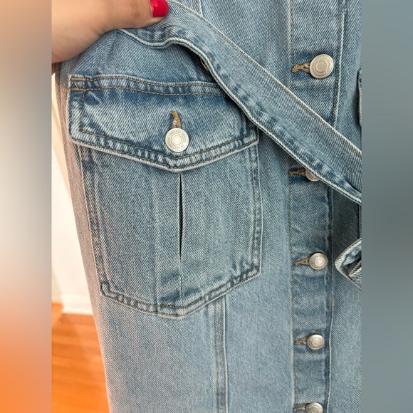 Zara Light Blue Belted Denim Midi Dress Size M brand new - Picture 10 of 16